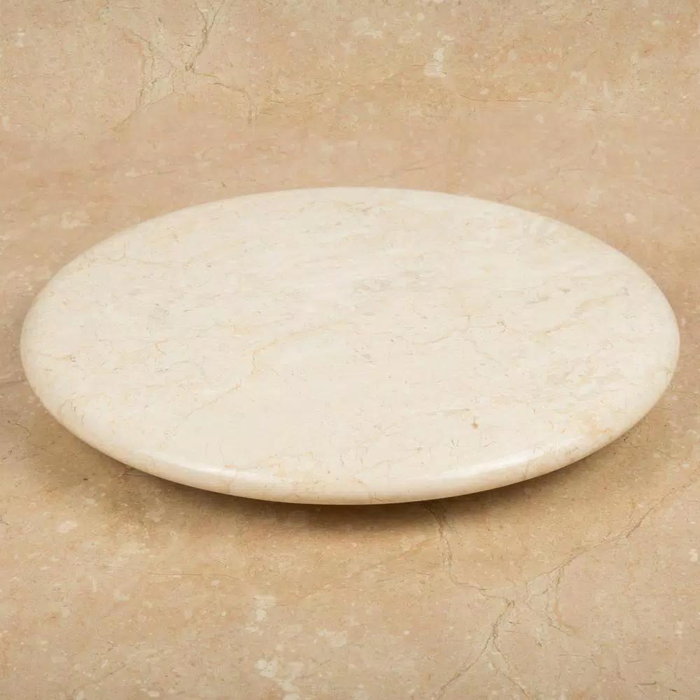 Creative Home 12 in. Natural Champagne Marble Round Cheese Board and Serving Tray