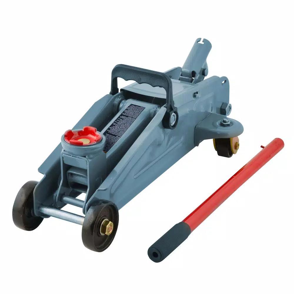 Pro-Lift 3000 lbs. Capacity Hydraulic Trolley Floor Jack with Blow Molded Case, Grey