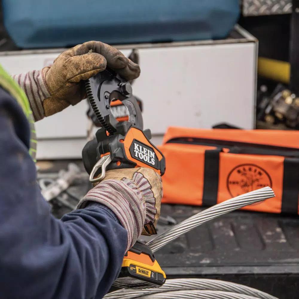 Klein Tools Battery-Operated Closed-Jaw Cable Cutter Kit with 20V 2 Ah Batteries & Charger