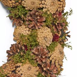 Noble House 18.5 in. Natural Brown Artificial Christmas Wreath with Pine Cones and Green Moss Accents thumbnail 3