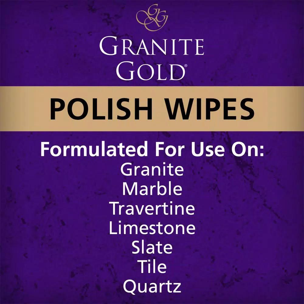 Granite Gold Polish Wipes for Natural Stone and Quartz Surfaces