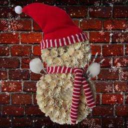 Fraser Hill Farm 25 in. Artificial Snowman Christmas Wreath with Red Hat and Striped Scarf thumbnail 5