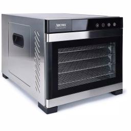 AROMA 6-Tray Digital Food Dehydrator with Glass Door and Stainless Steel Trays, 600W, Black thumbnail 5