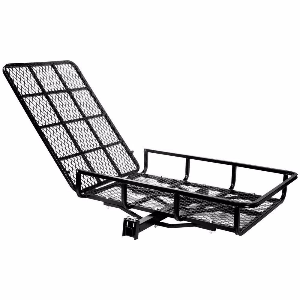 XtremepowerUS Stark 500 lb. Capacity 49 in. x 32 in. Steel Folding Ramp-Style Hitch Mounted Cargo Carrier for 2 in. Receiver