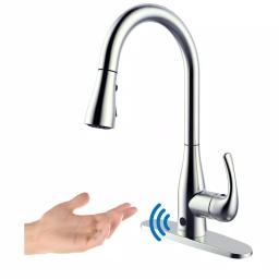 Flow Series Motion Activated Single-Handle Pull-Down Kitchen Faucet, Chrome (3-Pack) thumbnail 2