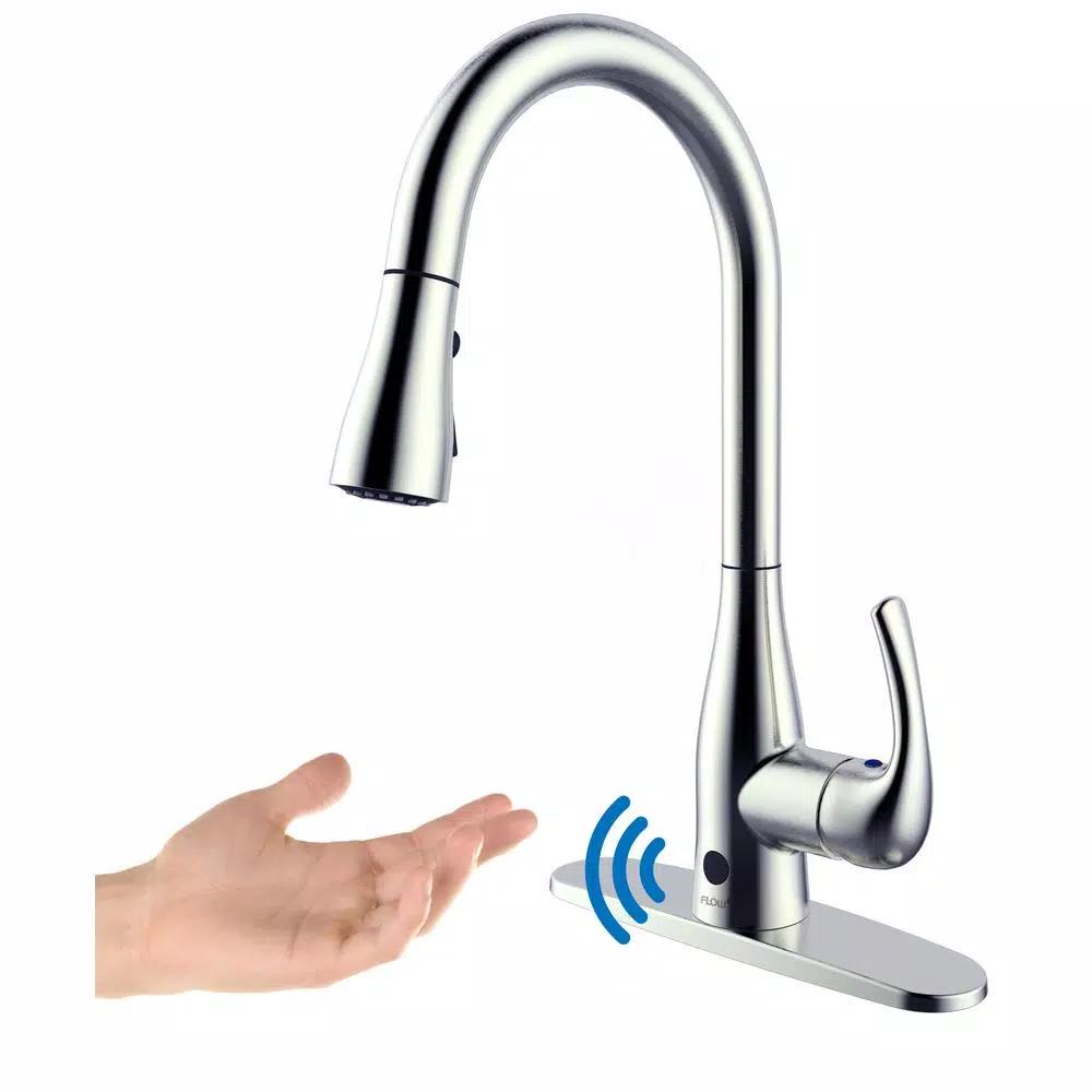 Flow Series Motion Activated Single-Handle Pull-Down Kitchen Faucet, Chrome (3-Pack)