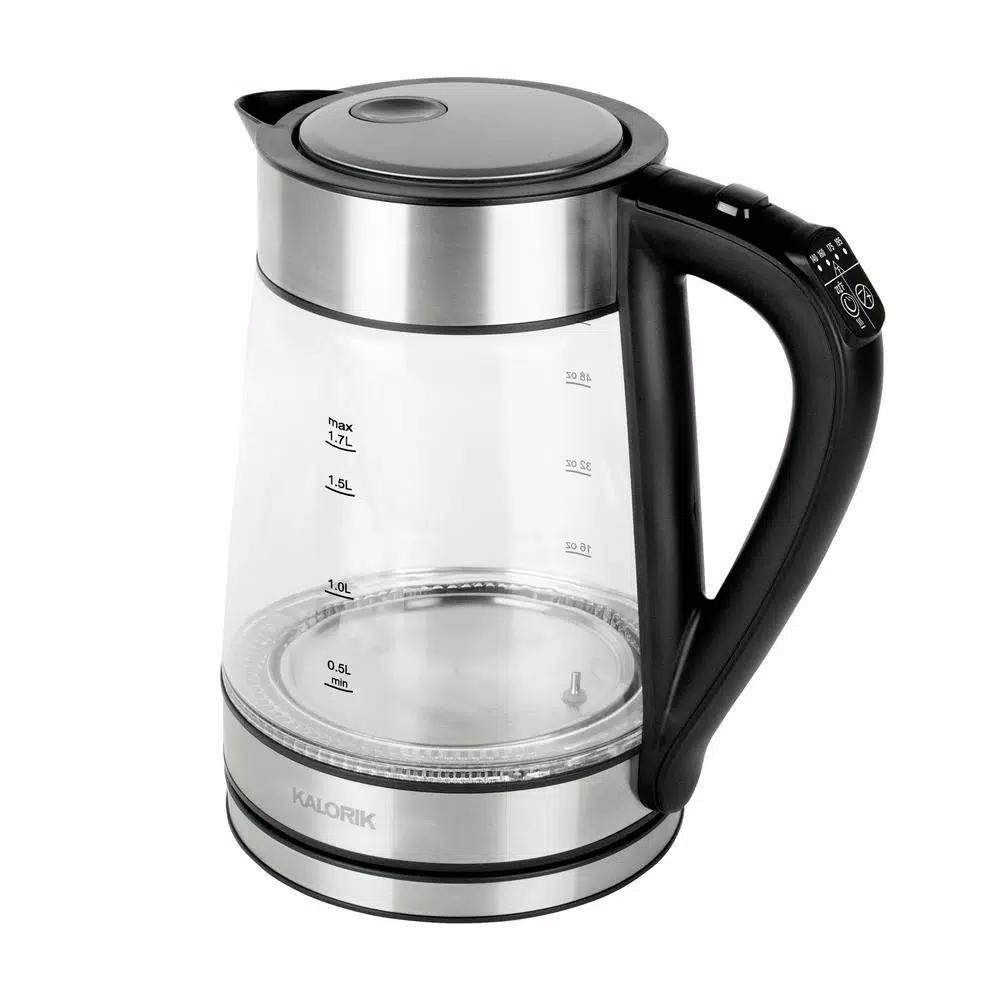 KALORIK 1.7L Rapid Boil Digital Electric Glass Kettle, 1750W, 5 Temperature Settings