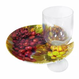 Epicureanist Cocktail Tray and Wine Glass Holder Set of 4 - Grape Vineyard Design thumbnail 4