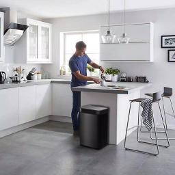 Boyel Living 13 Gallon Stainless Steel Sensor Trash Can - Touch-Free Rectangular Kitchen Bin with Black Lid thumbnail 5