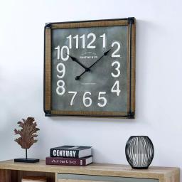 FirsTime & Co. Liam Industrial Square Wall Clock, 24 in. thumbnail 1
