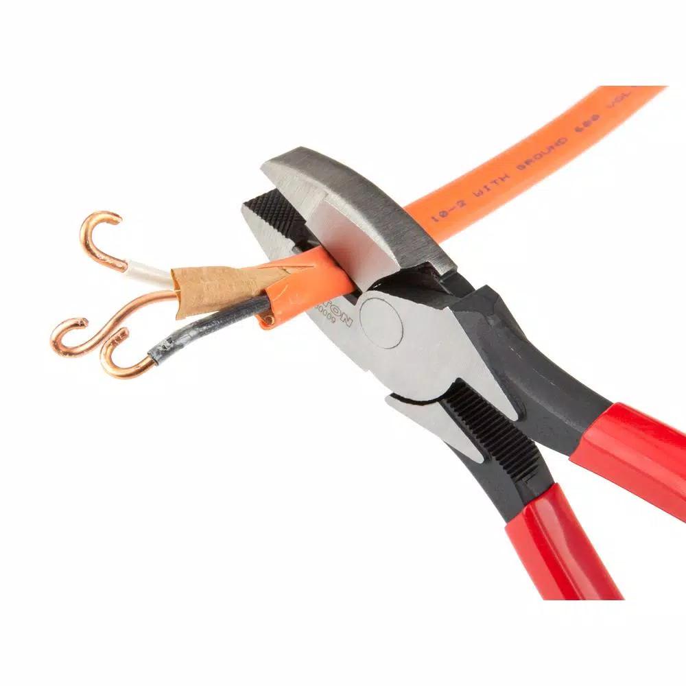 TEKTON 9-1/2 in. Lineman's Pliers with Induction-Hardened Side Cutters