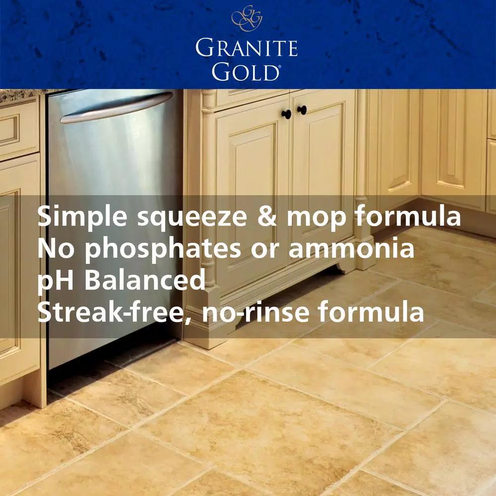 Granite Gold Squeeze and Mop Floor Cleaner, 32 oz. - For Natural Stone, Marble, and Tile
