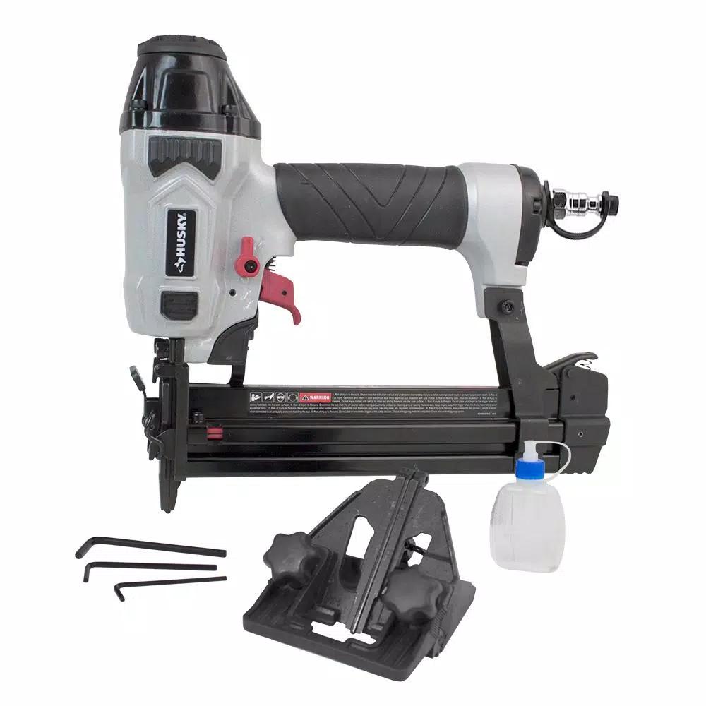 Husky 4-in-1 18-Gauge Pneumatic Mini Flooring Nailer and Stapler