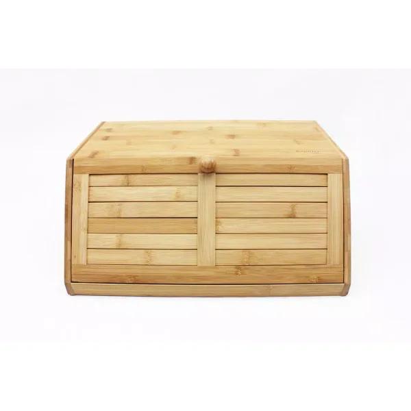 BergHOFF Natural Bamboo Bread Box - 16" x 7" x 4" Eco-Friendly Kitchen Storage