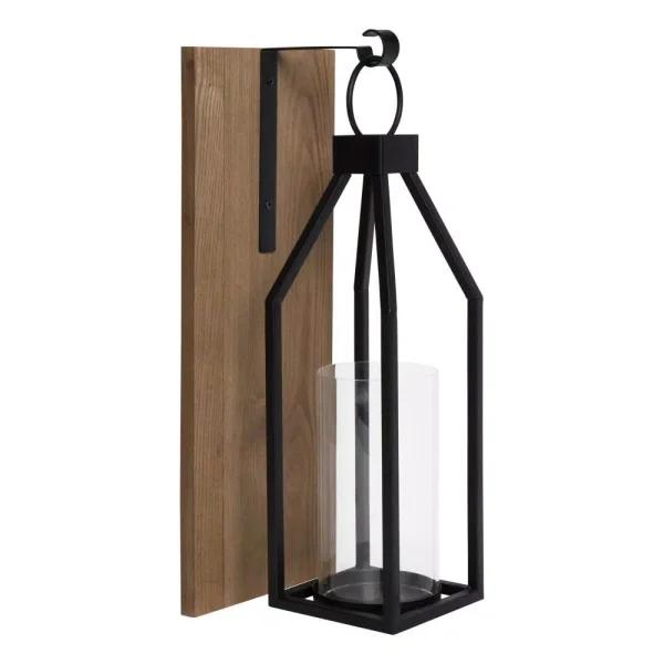 Kate and Laurel Oakly Rustic Brown Wood and Metal Candle Sconce