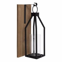 Kate and Laurel Oakly Rustic Brown Wood and Metal Candle Sconce thumbnail 1