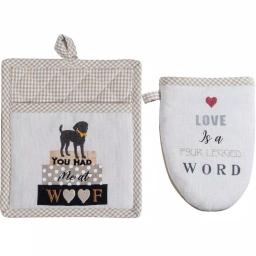 Kay Dee Fur Real Pets Dog Themed Gray Cotton Kitchen Textile Set - 4 Piece thumbnail 3