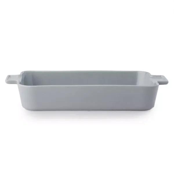 CorningWare 5 Qt. Rectangle Stoneware Baker, 10 in. x 15 in., Ash Gray