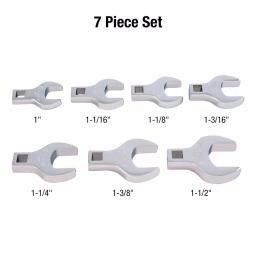 SUNEX TOOLS SUNEXPRESS 7-Piece Crowfoot Wrench Set, SAE, Alloy Steel thumbnail 2