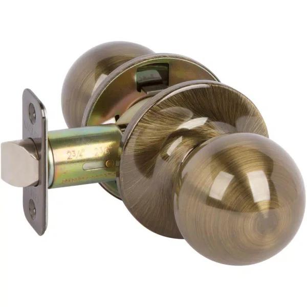 Callan Fairfield Rustic Antique Brass Round Passage Door Knob