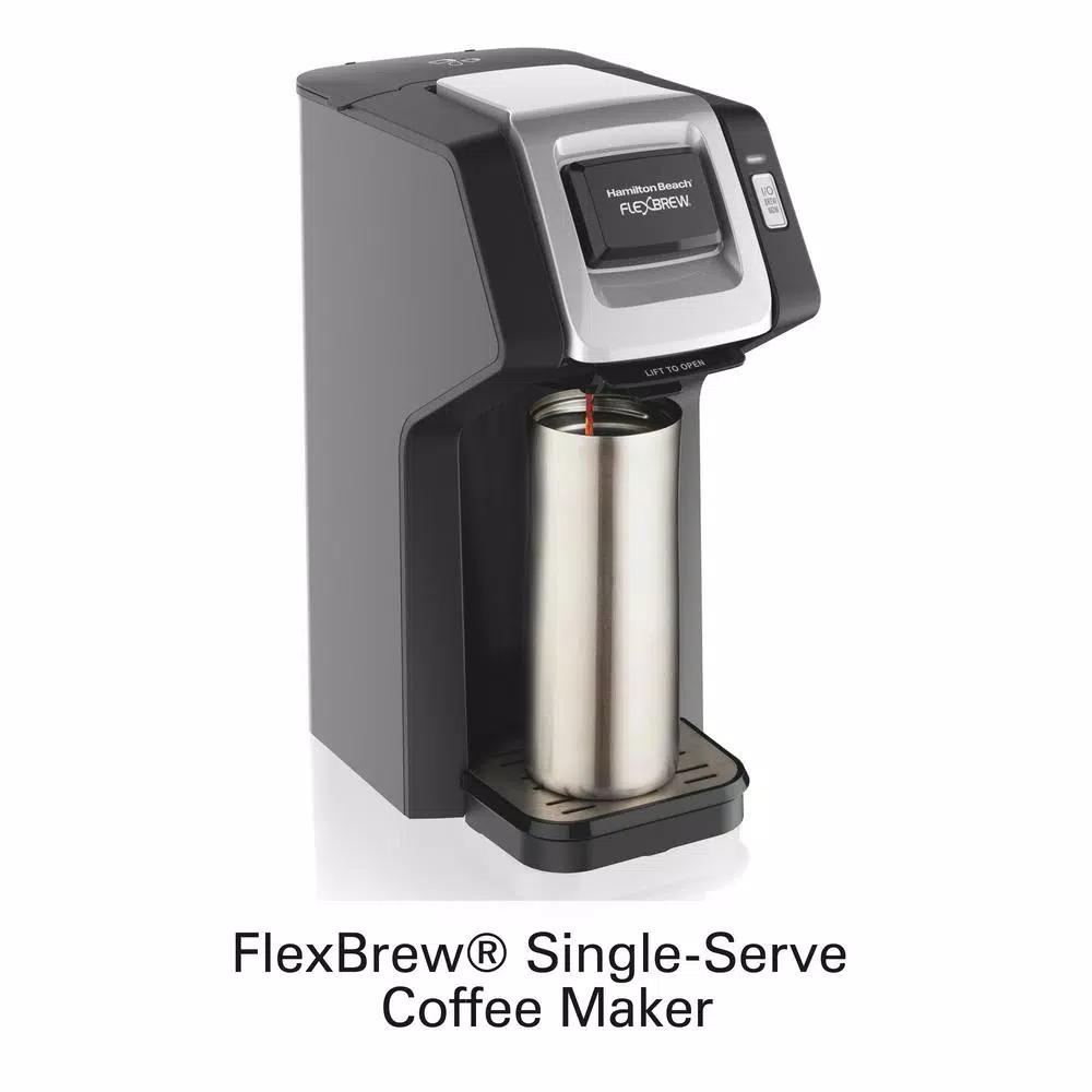Hamilton Beach FlexBrew Black Single Serve Coffee Maker - Brews K-Cup Pods & Ground Coffee