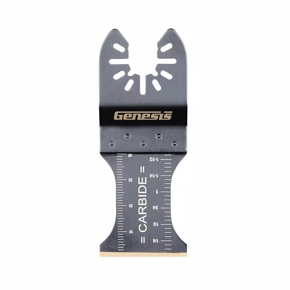 Genesis 1-3/8 in. Carbide Flush Cut Oscillating Multi-Tool Blade, Universal Quick-Fit