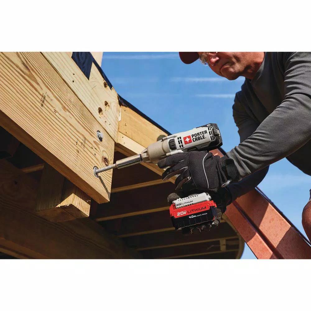 Porter-Cable 20V MAX Cordless 1/2 in. Hog Ring Impact Wrench with 4.0 Ah Lithium-Ion Battery