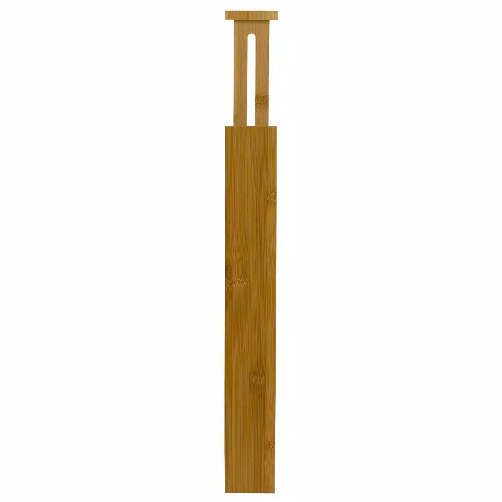Unbranded Natural Bamboo Drawer Organizer - Expandable Spring-Loaded Divider for Kitchen, Office, and Home