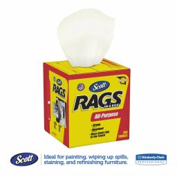Kimberly-Clark PROFESSIONAL Scott Rags White Disposable Wipers, 1-Ply, 1600 Count (200-Box Carton) thumbnail 3