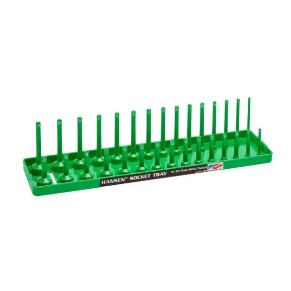 Unbranded 3/8 in. Drive Metric Regular and Deep Socket Holder, Green