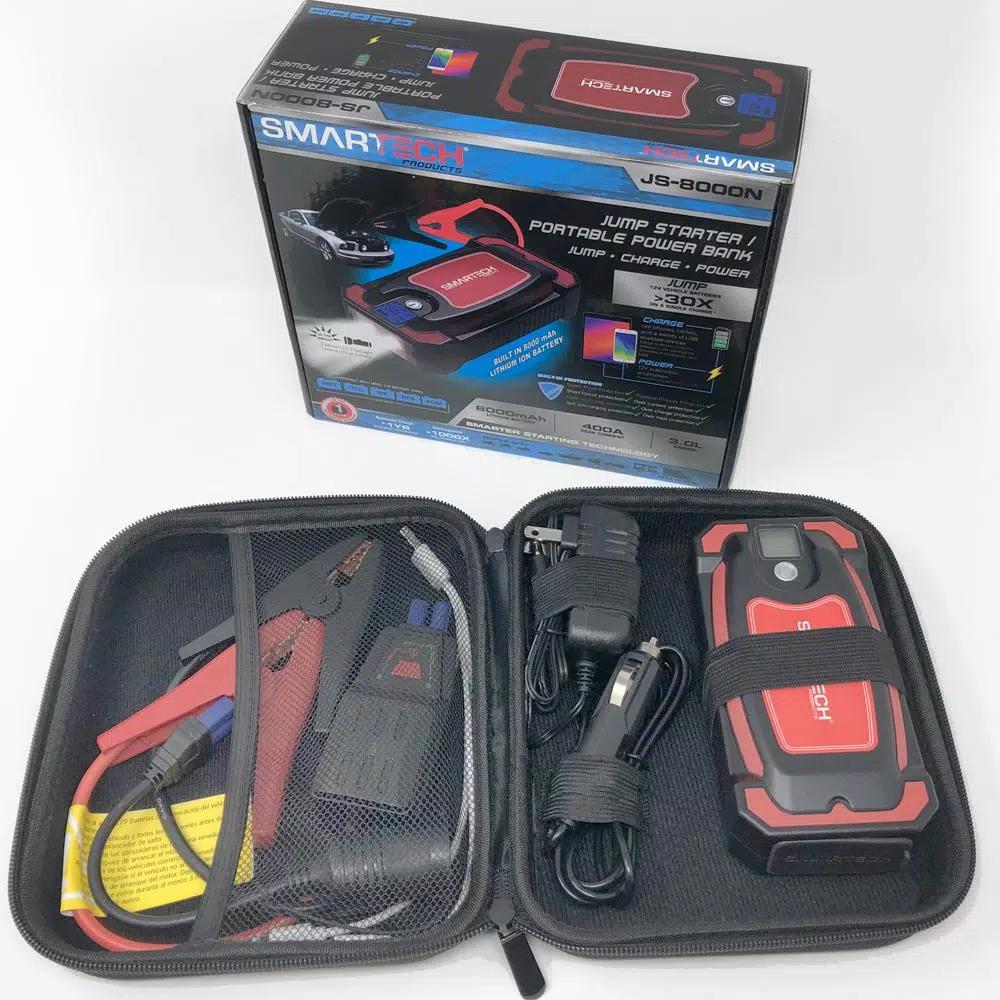 Smartech Products JS-8000N 8000 mAh Lithium Vehicle Jump Starter and Portable Power Bank