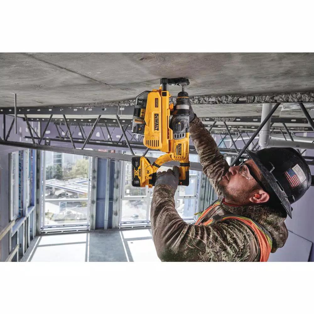 DEWALT 20V MAX XR Brushless 1-1/8 in. SDS Plus D-Handle Rotary Hammer Kit with Dust Extractor & (2) 6.0Ah Batteries