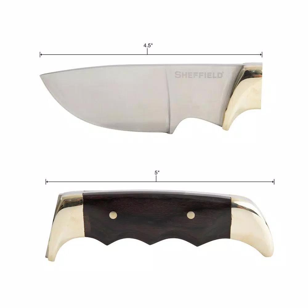 Sheffield Timber Series Big Pakka 4.5 in. Drop Point Fixed Blade Hunting Knife
