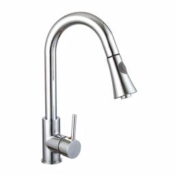 Vanity Art Single-Handle Pull-Down Kitchen Faucet with Sprayer Wand, Chrome Finish thumbnail 1