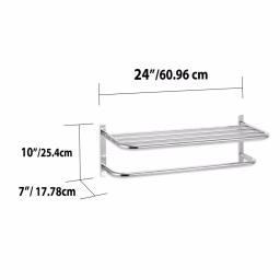 Unbranded Chrome Plated Steel 1-Bar Wall Mount Towel Rack and Bathroom Shelf thumbnail 6