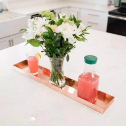 Achla Designs 29 in. Long Copper Plated Stainless Steel Decorative Serving Tray thumbnail 2