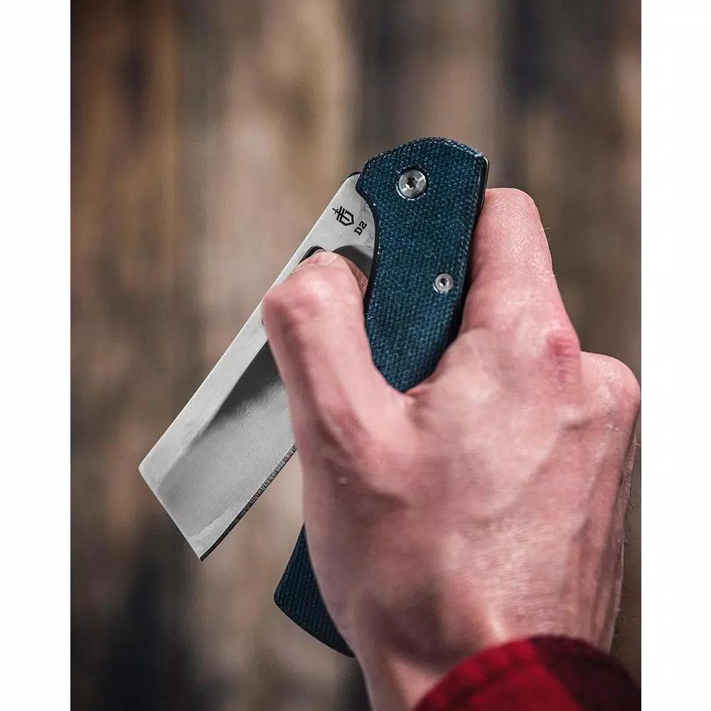 Gerber Flatiron Micarta 3 in. D2 Steel Cleaver Style Folding Knife