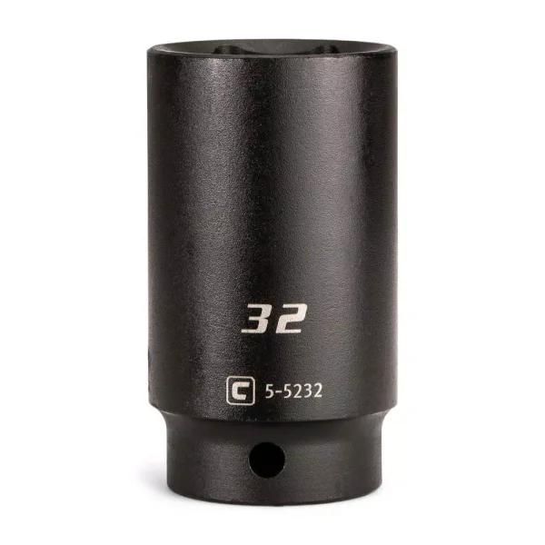 Capri Tools 32 mm 6-Point Metric Deep Impact Socket, 1/2 in. Drive