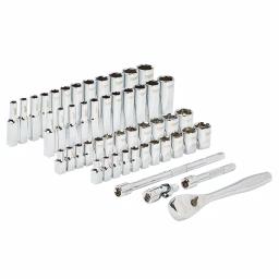 Milwaukee 64-Piece 1/4 in. Drive SAE/Metric Ratchet, Socket, and Combination Ratcheting Wrench Set thumbnail 7
