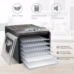 Ivation 6-Tray Digital Food Dehydrator, 480W Countertop Drying Machine with Temperature & Timer Controls thumbnail 4
