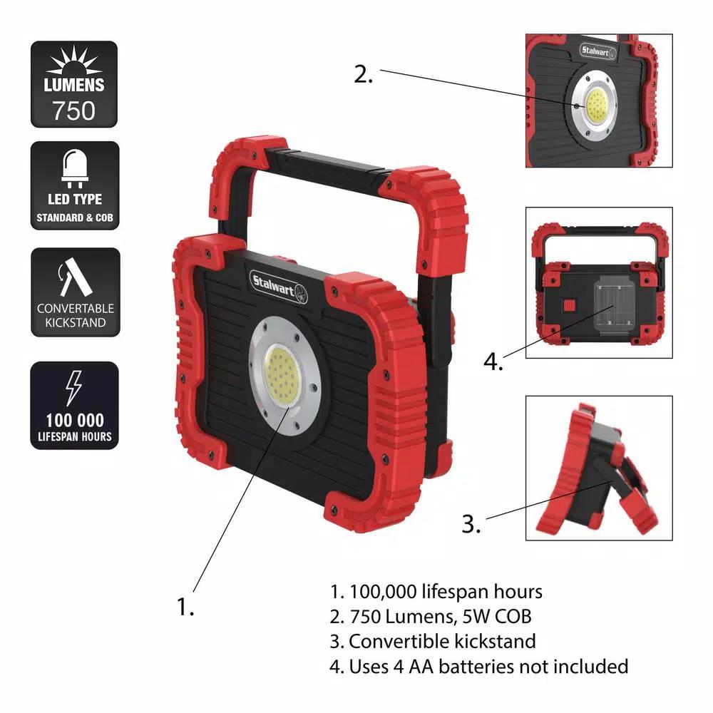 Stalwart 750 Lumens COB LED Work Light with Rotating Handle