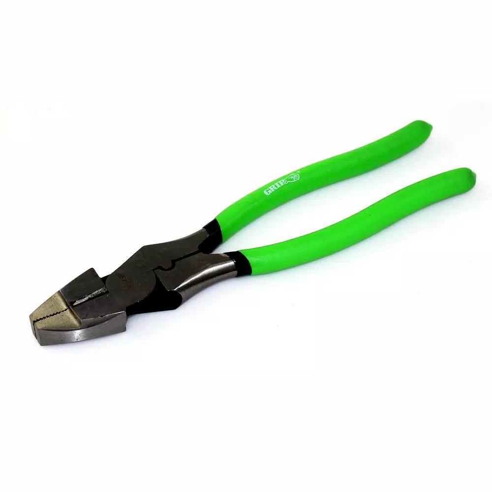 Grand Rapids Industrial Products 10 in. Heavy-Duty Linesman Pliers with Double Dipped Comfort Grip