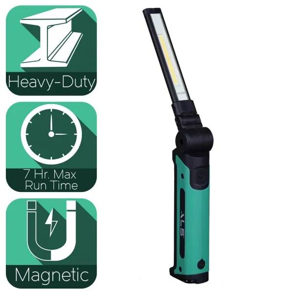 Advanced Lighting Systems ALS 500 Lumens LED Rechargeable Ultra-Thin Foldable Work Light with Integrated Hook