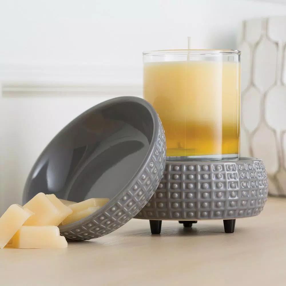 Candle Warmers Etc 5.2 in. Slate 2-in-1 Classic Fragrance Warmer - Dual Function Candle and Wax Melt Oil Warmer