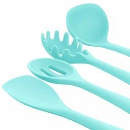 MegaChef 12-Piece Light Teal Silicone Kitchen Utensil Set thumbnail 4