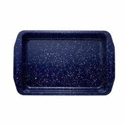 Paula Deen 9 x 13 in. Deep Sea Blue Speckle Nonstick Steel Rectangular Cake Pan thumbnail 2