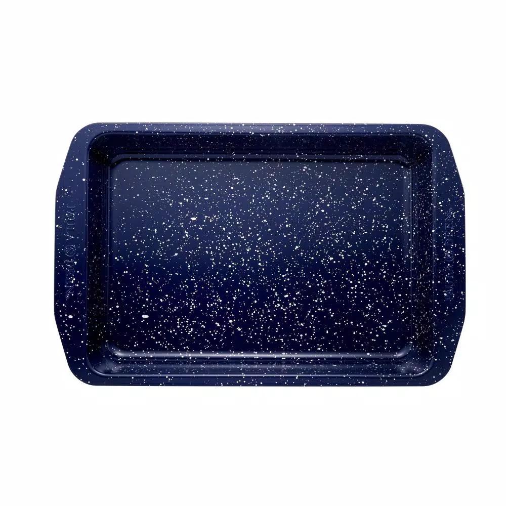 Paula Deen 9 x 13 in. Deep Sea Blue Speckle Nonstick Steel Rectangular Cake Pan
