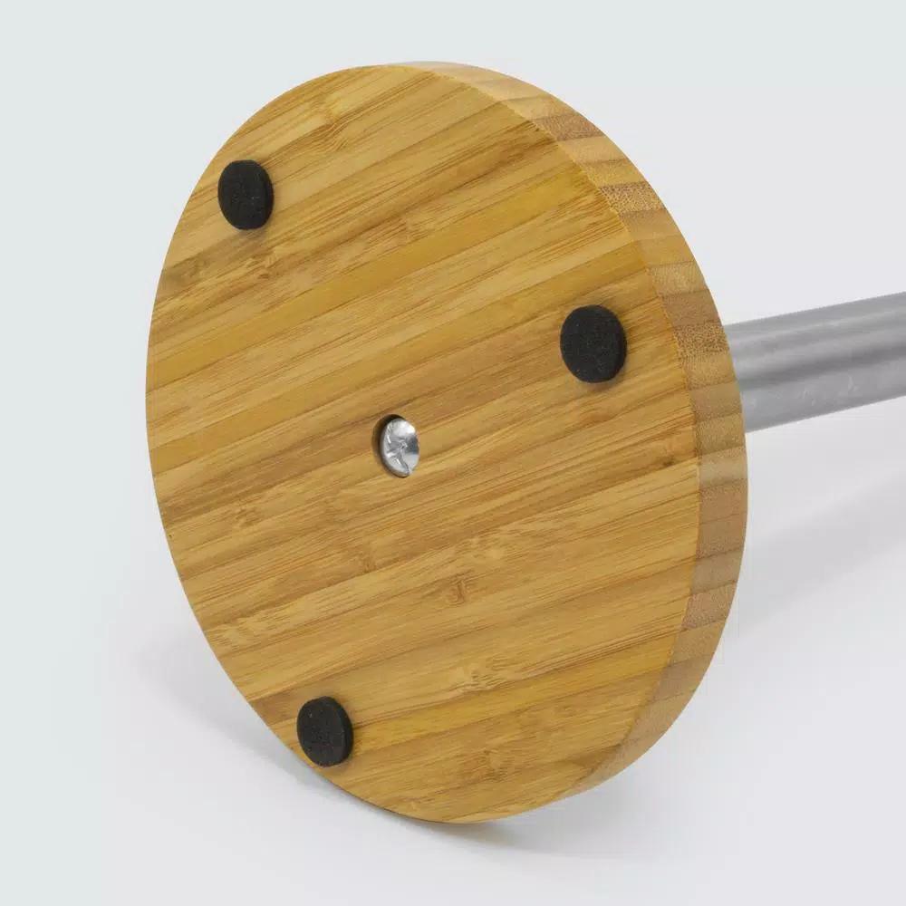 ExcelSteel Stainless Steel Paper Towel Holder with Durable Bamboo Base