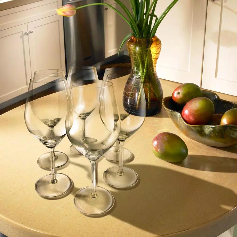 Epicureanist Illuminati White Wine Glasses, Lead-Free Crystal, Set of 6