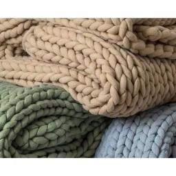 DONNA SHARP Taupe Chunky Knit Acrylic Throw Blanket, 40 x 50 in thumbnail 3